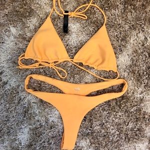 Ark Swimwear Yellow Bikini Brazilian Bottoms Small